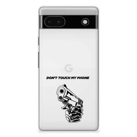 Google Pixel 6A Silicone-hoesje Gun Don't Touch My Phone