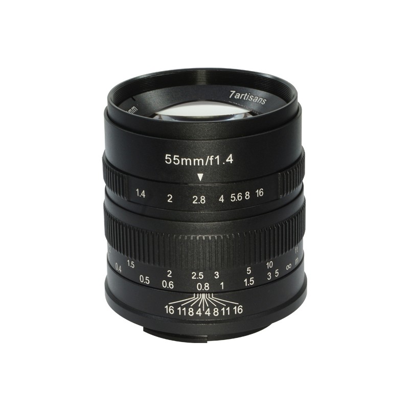 7Artisans 55mm F1.4 - APS-C - Sony E-Mount - Zwart