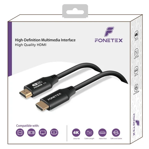 HDMI 2.0 Kabel - 4K Ultra HD - 18Gbps High Speed - HDMI naar HDMI - TV, Monitor, Laptop, PS5, Xbox - 1.8 Meter
