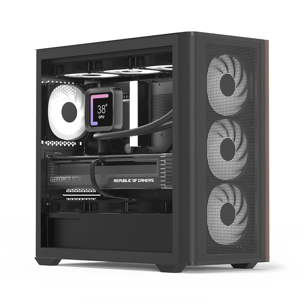 Aerocool D301A V2 zwart/hout