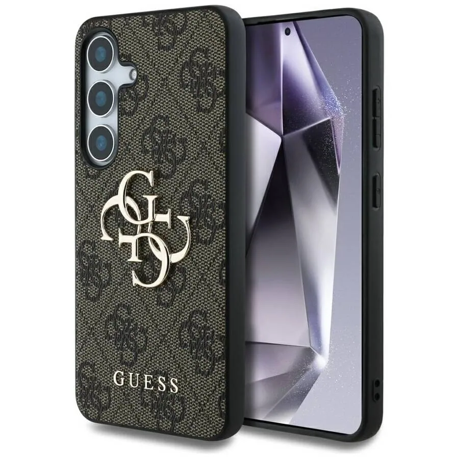 Guess Metal Logo Samsung Galaxy S25 Plus hoesje - Bruin