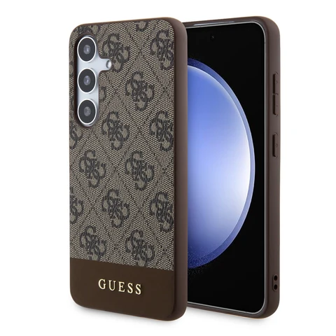 Guess Samsung Galaxy S24 Plus Backcover hoesje - 4G Bottom Stripe - Bruin