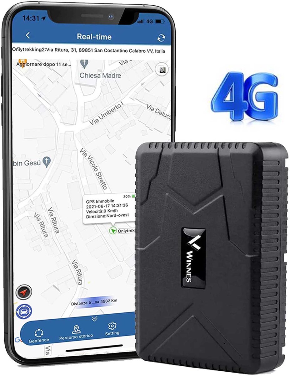 4G GPS Tracker - Magneet GPS Tracker Auto - 4G Wereldwijde Locator - Europa Dekking - Anti Diefstal - 7800mAh