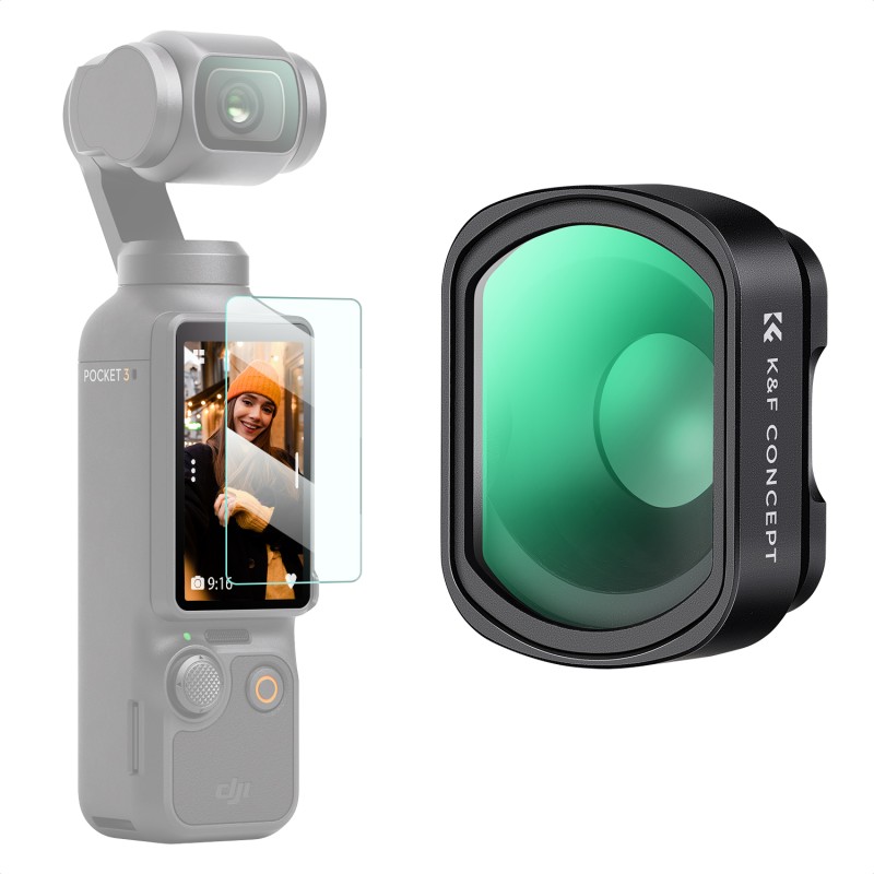 K&F Concept 10x macrolens voor DJI Osmo Pocket 3 met screenprotector