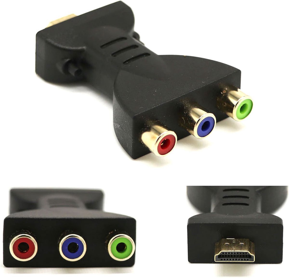 *** HDMI Naar 3RCA Converter Adapter - AV Component Converter - Zwart-van Heble®***