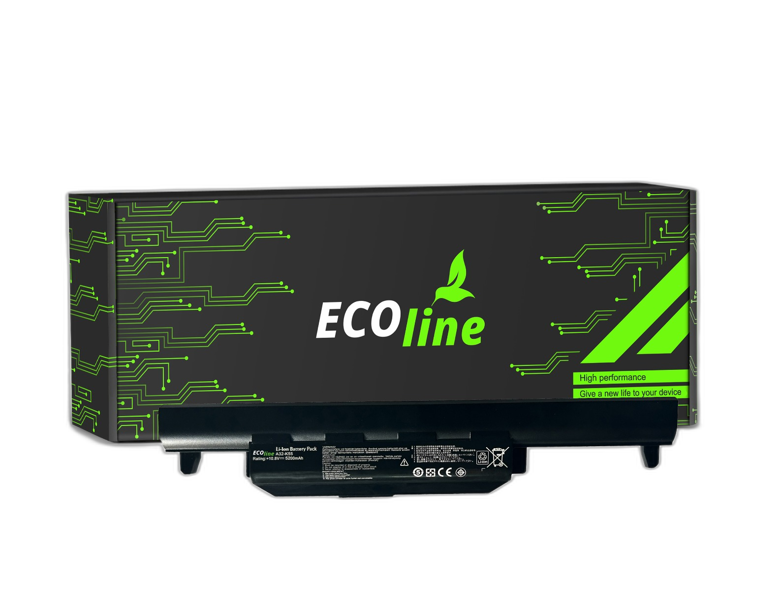 EcoLine - A32-K55 A33-K55 Batterij Compatibel Met De Asus A32-K55 A45 A55 K45 K55 K75 / 11.1V 4400mAh