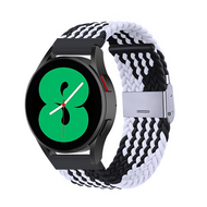 Braided nylon bandje - Zwart / wit - Xiaomi Mi Watch / Xiaomi Watch 2 / Xiaomi Watch S1 / S2 / S3 / S4 (47mm)