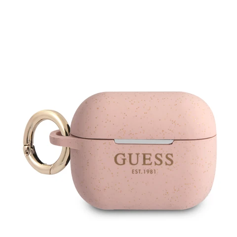 Guess AirPods Pro & Pro 2 Case - Silicone Glitter - Roze