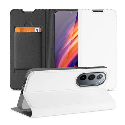 Bookcase Motorola Edge 30 Pro Wit met Pashouder