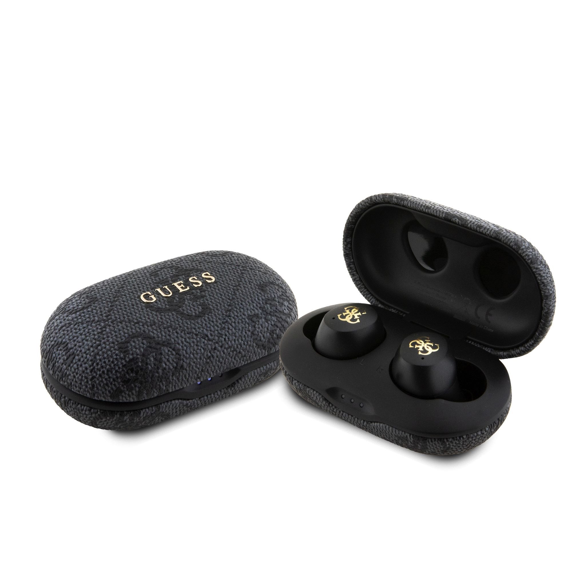 Guess PU 4G Metal Logo TWS Draadloze Oordopjes - Zwart