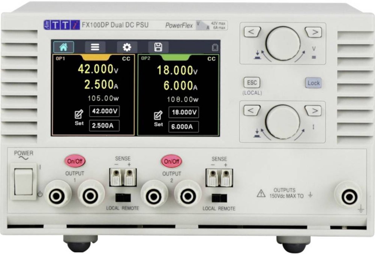 Aim TTi FX100DP Labvoeding, regelbaar 0 - 42 1 mA - 6 A 210 W Op afstand bedienbaar, OVP, Smal model Aantal uitgangen: