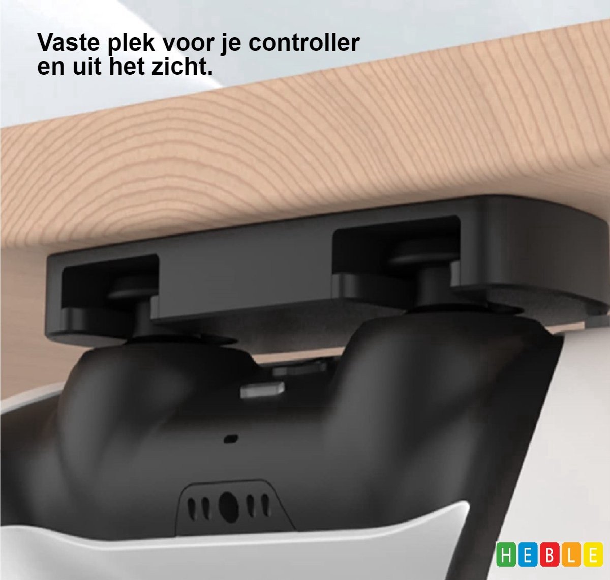 *** Controller Houder geschikt voor PS4 & PS5 - Bevestiging Onder Bureau - Tafelhaak - Controllerhaak - Controller opbergen - Game accessoires - van Heble® ***