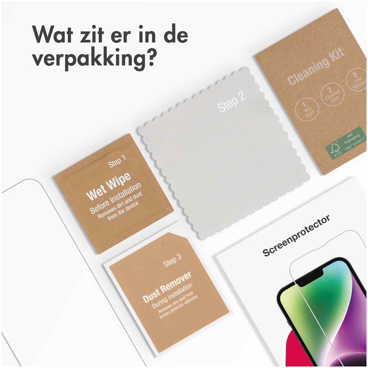 Accezz Gehard Glas Screenprotector Google Pixel Fold Smartphone screenprotector Transparant