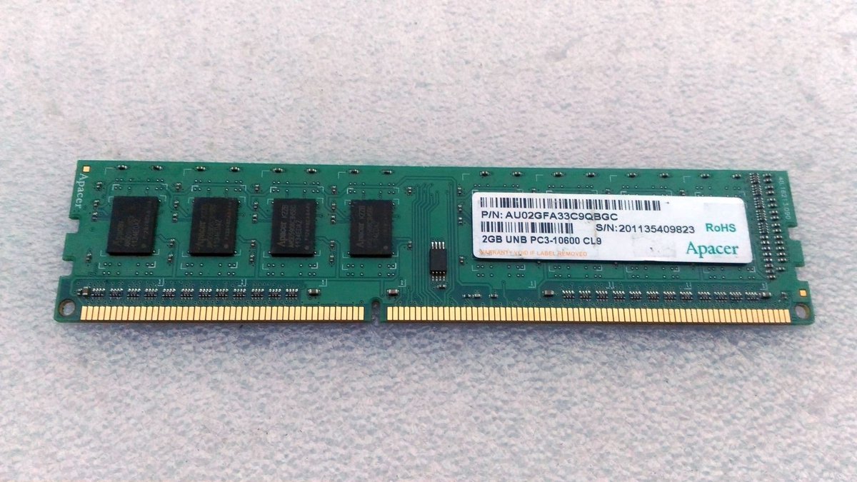 Apacer – 2GB DDR3 1333MHz DIMM Desktop Geheugen (PC3-10600, CL9) – Betrouwbaar & Compatibel