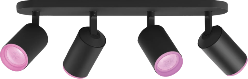 Philips Hue Fugato Opbouwspot White and Color - Zwart - 4-spots
