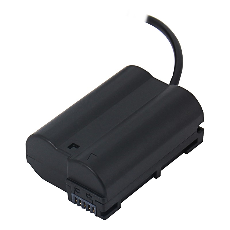 Dummy accu Nikon EN-EL15 / EN-EL15b / EN-EL15c met D-Tap aansluiting