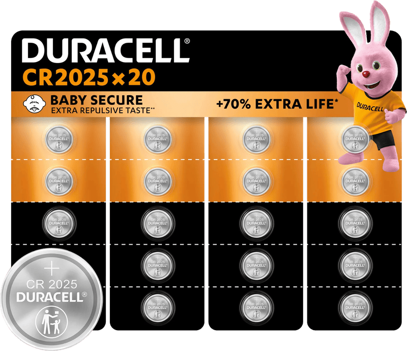 Duracell Specialty CR2025 lithium knoopcelbatterijen 3V 20 stuks