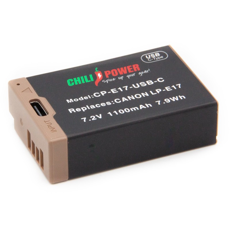 ChiliPower accu LP-E17 USB-C versie voor Canon - 1100mAh