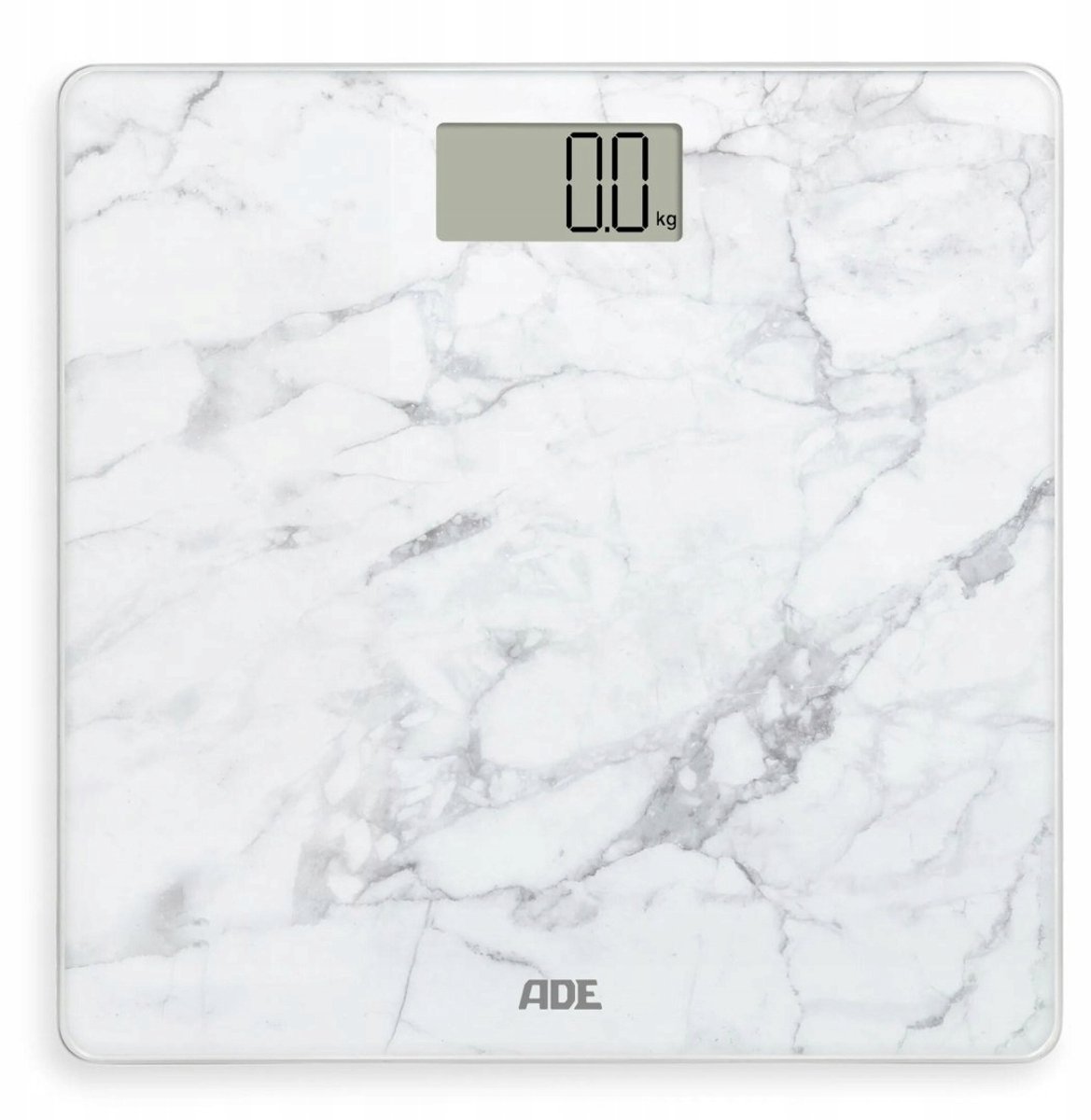 ADE Digitale Personenweegschaal 180kg, 30x30cm, Marmerlook Wit