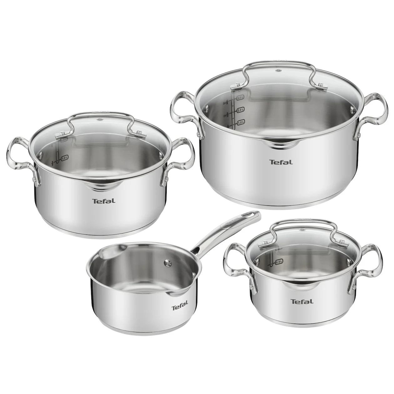 Tefal G719S7 Duetto 4-delige kookset Pan Grijs