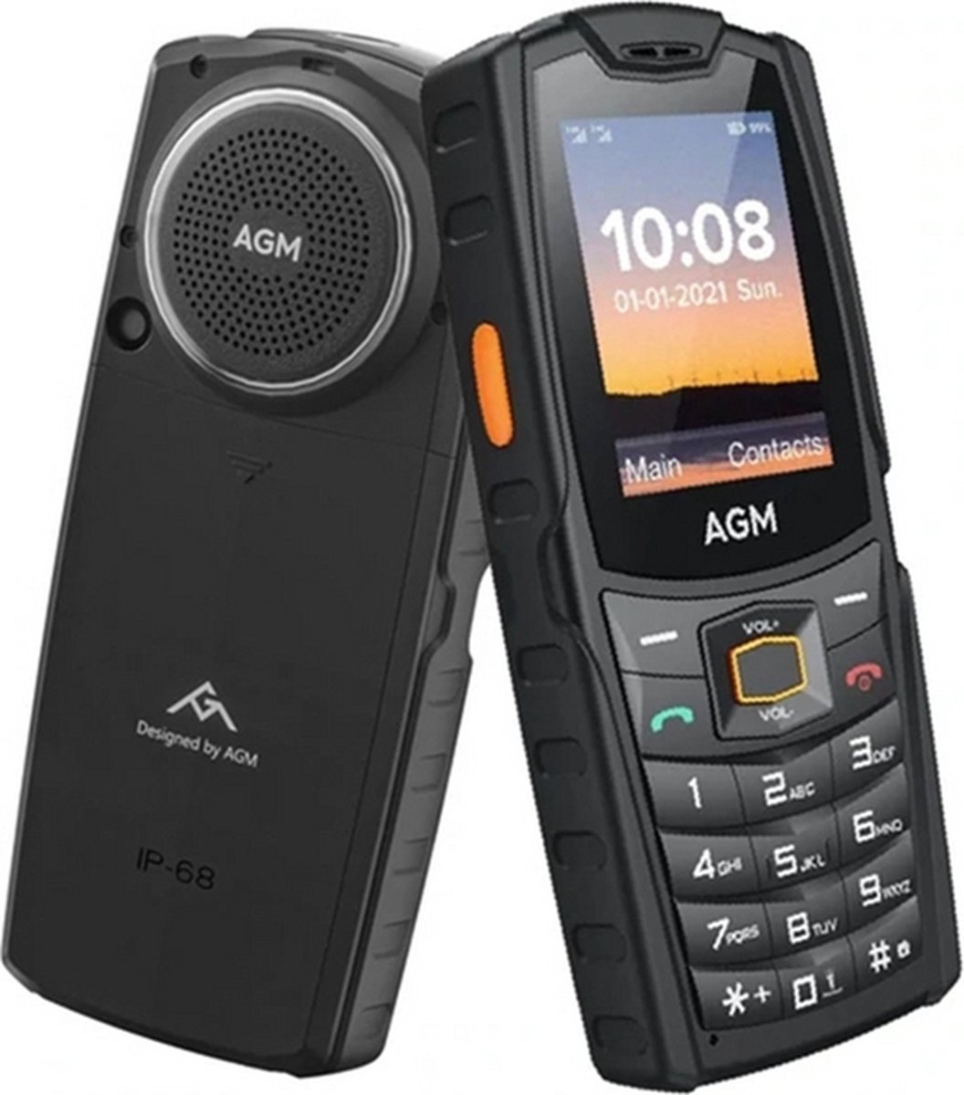 AGM M6 - rugged telefoon - zaklamp - dual sim - 2-4'scherm - waterdichte luidspreker - 109dB - zwart