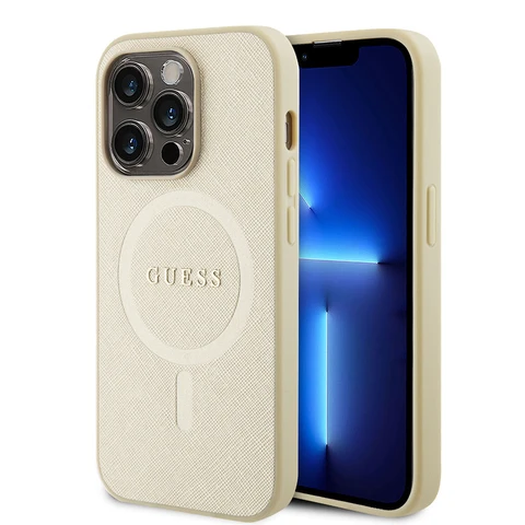 Guess iPhone 14 Pro Hardcase Backcover Saffiano - Beige