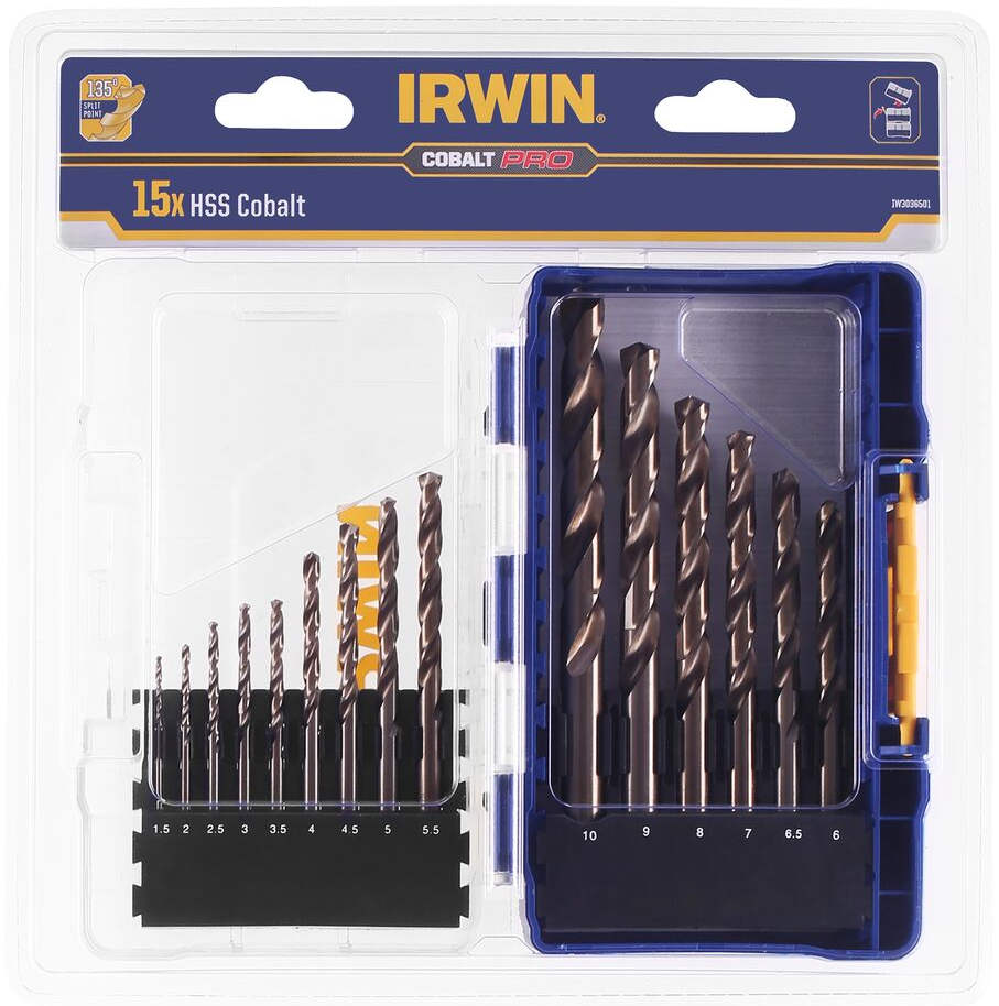 Irwin HSS Cobalt metaalborenset 15-delig