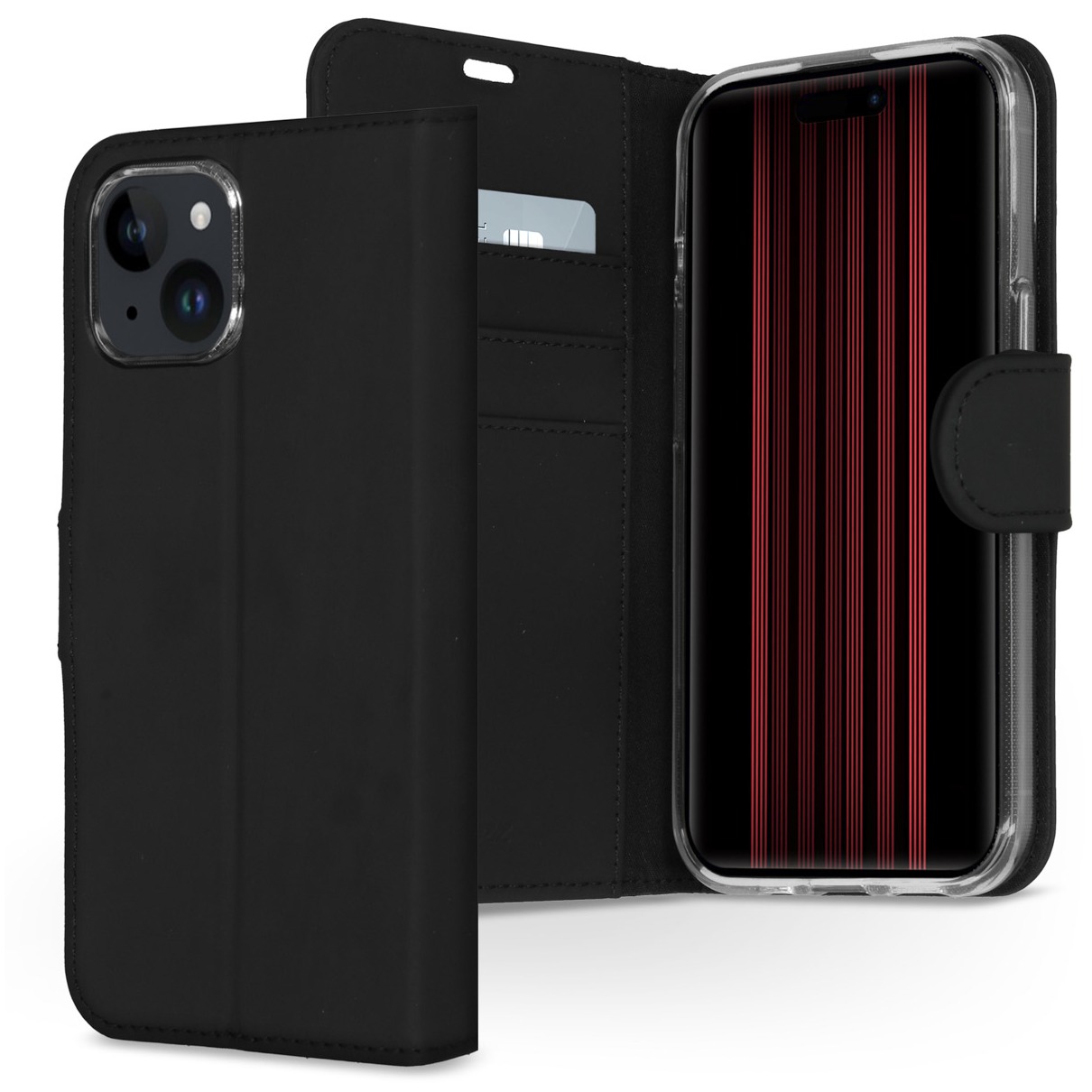 Accezz Wallet Softcase Bookcase iPhone 15 Telefoonhoesje Zwart