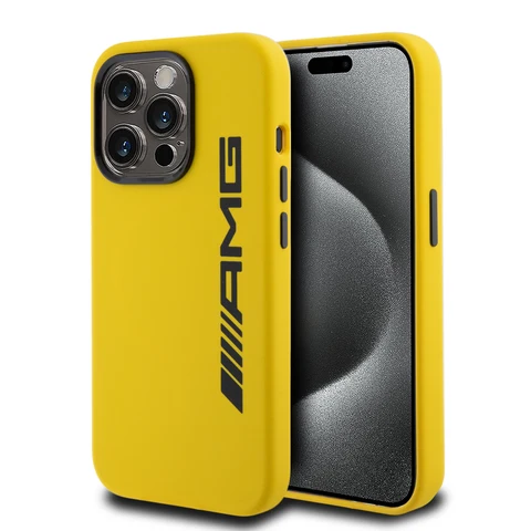 AMG iPhone 15 Pro Backcover hoesje - Large Logo - Geel