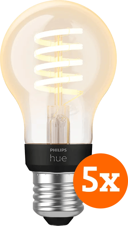 Philips Hue Filamentlamp White Ambiance Standaard E27 5-pack