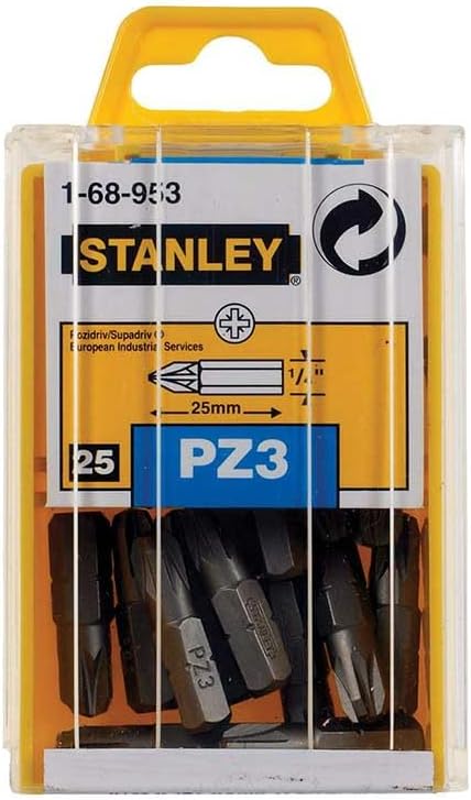 25 PZ3 bits 1/4 inch 25 mm Stanley 1-68-953