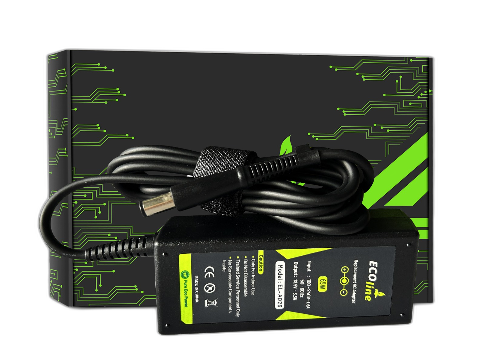 EcoLine - Oplader / AC Adapter - Compatibel Met De HP 250 G1 255 G1 ProBook 450 G2 455 G2 Compaq Presario CQ56 CQ57 CQ58 - 18.5V 3.5A 65W
