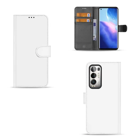 Bookcase OPPO Find X3 Neo Hoesje Wit met Pasjeshouder