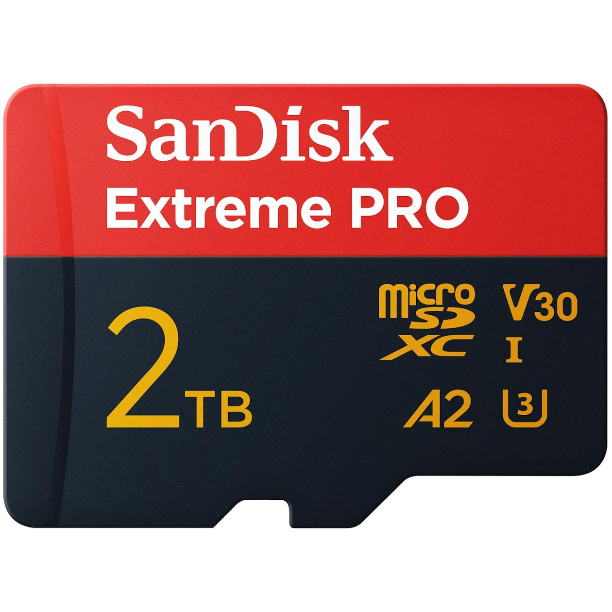SanDisk MicroSDXC Extreme PRO 2TB 250/150 mb/s - A2 - V30 - SDA - Rescue Pro DL 2Y Micro SD-kaart Zwart