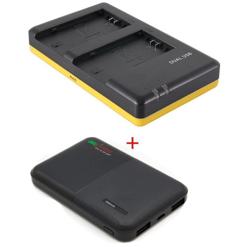 Powerpakket Deluxe: NP-FZ100 duo oplader + 5000mAh Powerbank voor 2 Sony accu's NP-FZ100