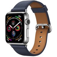 Classic lederen bandje - Midnight blue - Geschikt voor Apple Watch 44mm / 45mm / 46mm / 49mm
