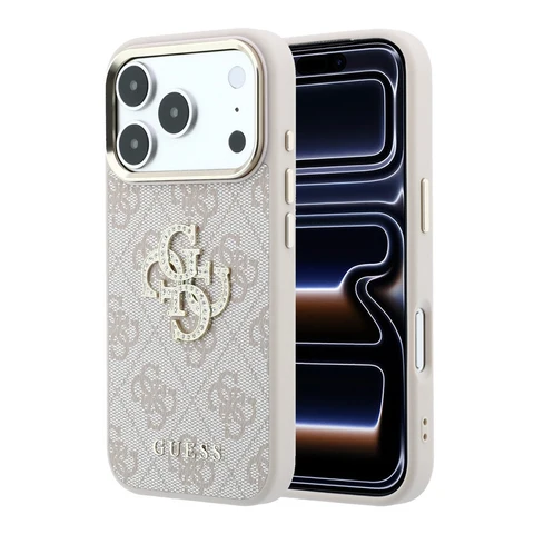 Guess iPhone 18 Pro Hoesje harde behuizing - 4G - PU - groot strasslogo Roze