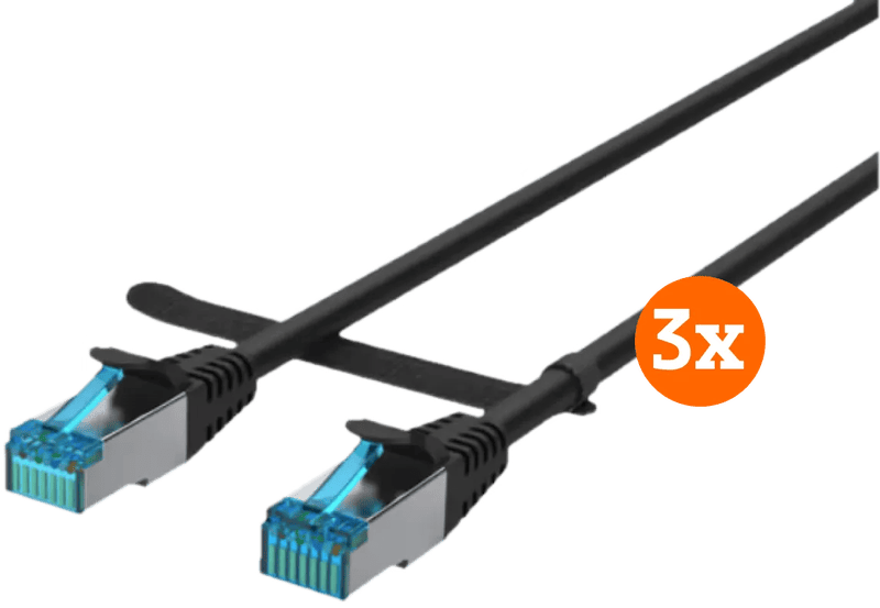 BlueBuilt Netwerkkabel STP CAT6 0,5 meter Zwart 3-Pack