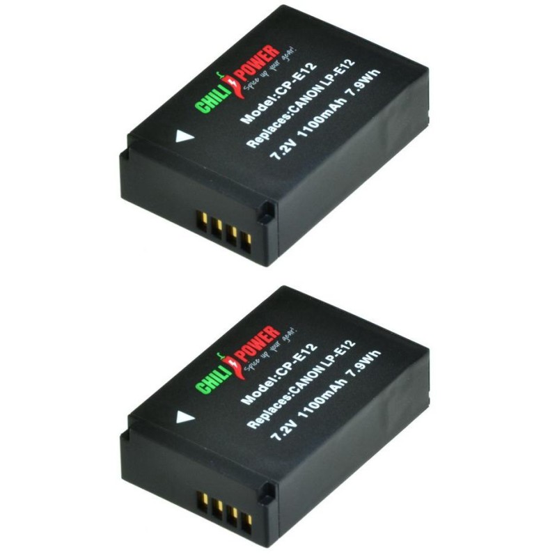 ChiliPower LP-E12 accu voor Canon - 1100mAh - 2-Pack