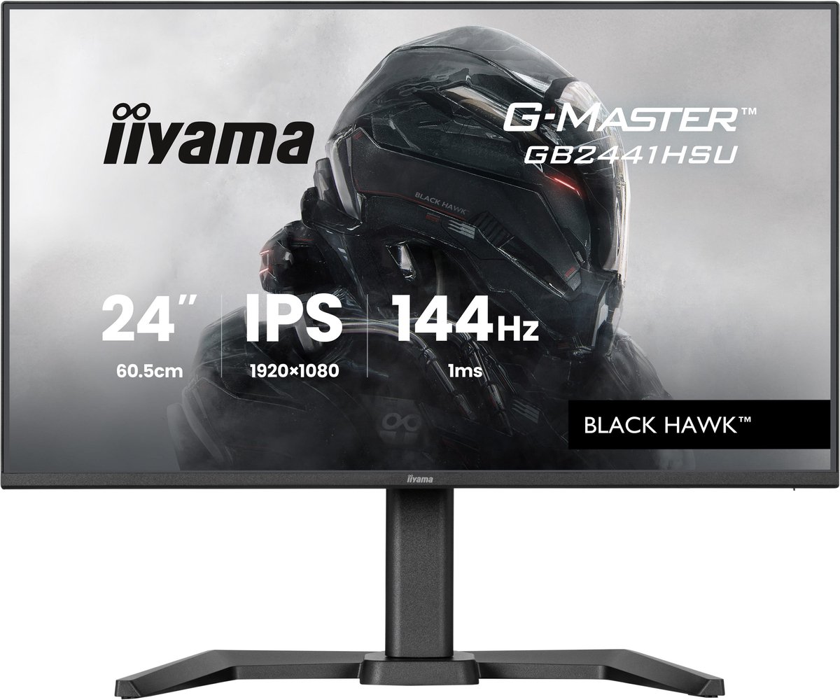 iiyama G-Master GB2441HSU-B1 Black Hawk - 24 inch - Full HD - IPS - 144 Hz - Verstelbaar