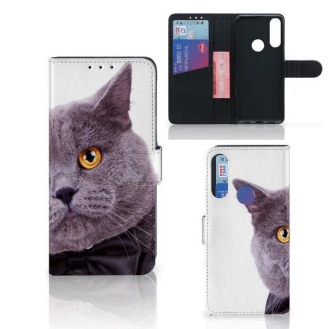 Alcatel 1S 2020 | Telefoonhoesje | Met pasjeshouder | Kat