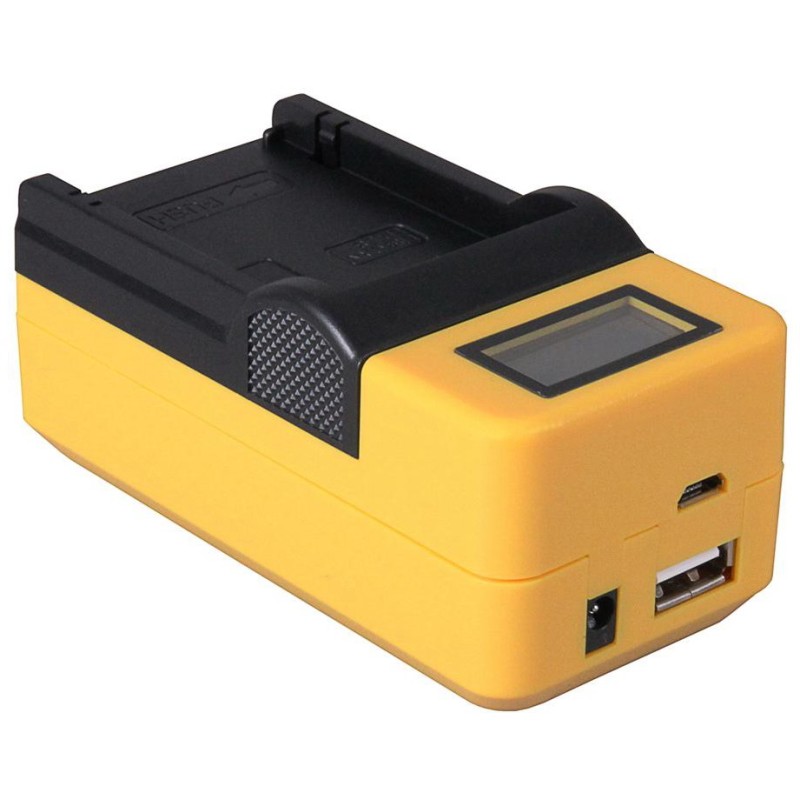 Compacte oplader voor Canon accu LP-E8 - met LCD en USB aansluiting