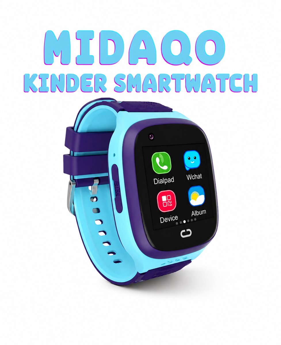 4G GPS Smartwatch - Midaqo Kinder Smartwatch - GPS Horloge - Acurate GPS - Sos Oproep - Bellen En Video Bellen - Spraakberichten - Route Historie - Geo Fence - IP67 Waterproof.