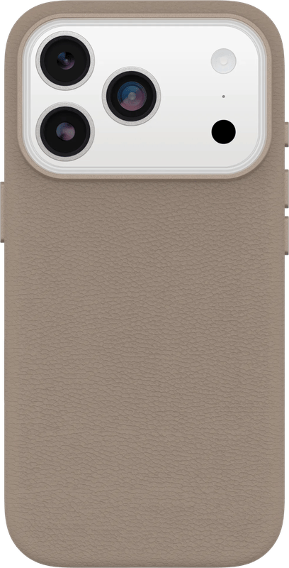 OtterBox Symmetry iPhone 17 Pro Back Cover met MagSafe Magneet Leer Grijs