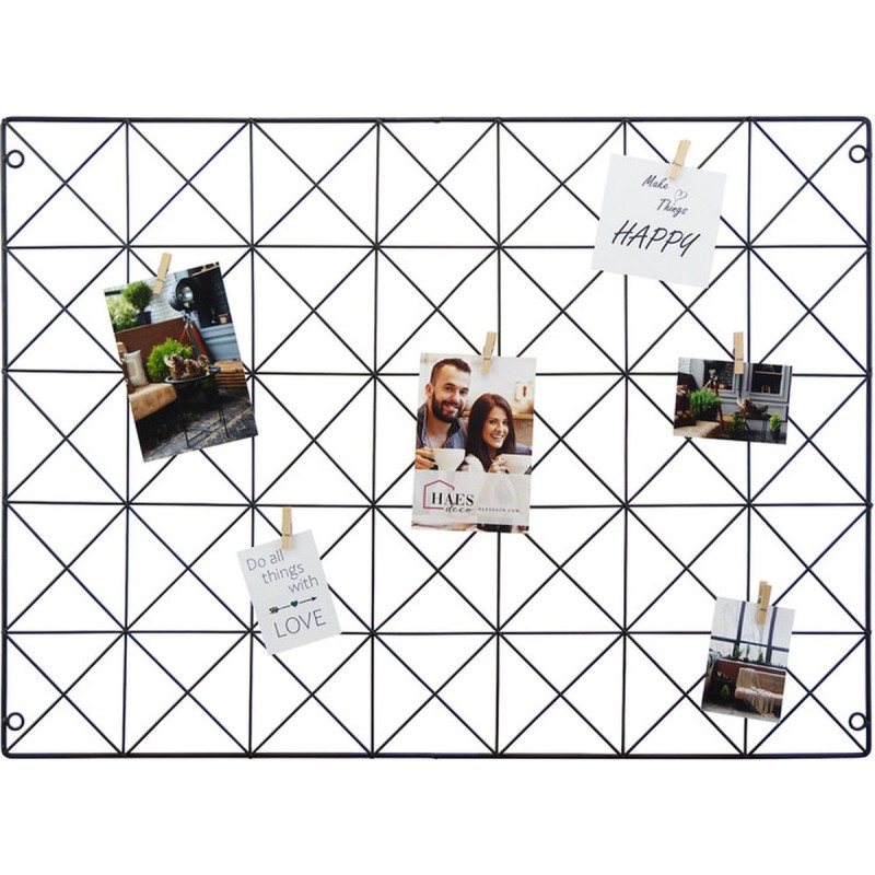 Haes Deco Industrieel metalen wandrek zwart Lund formaat 55x75 cm - UT268HS