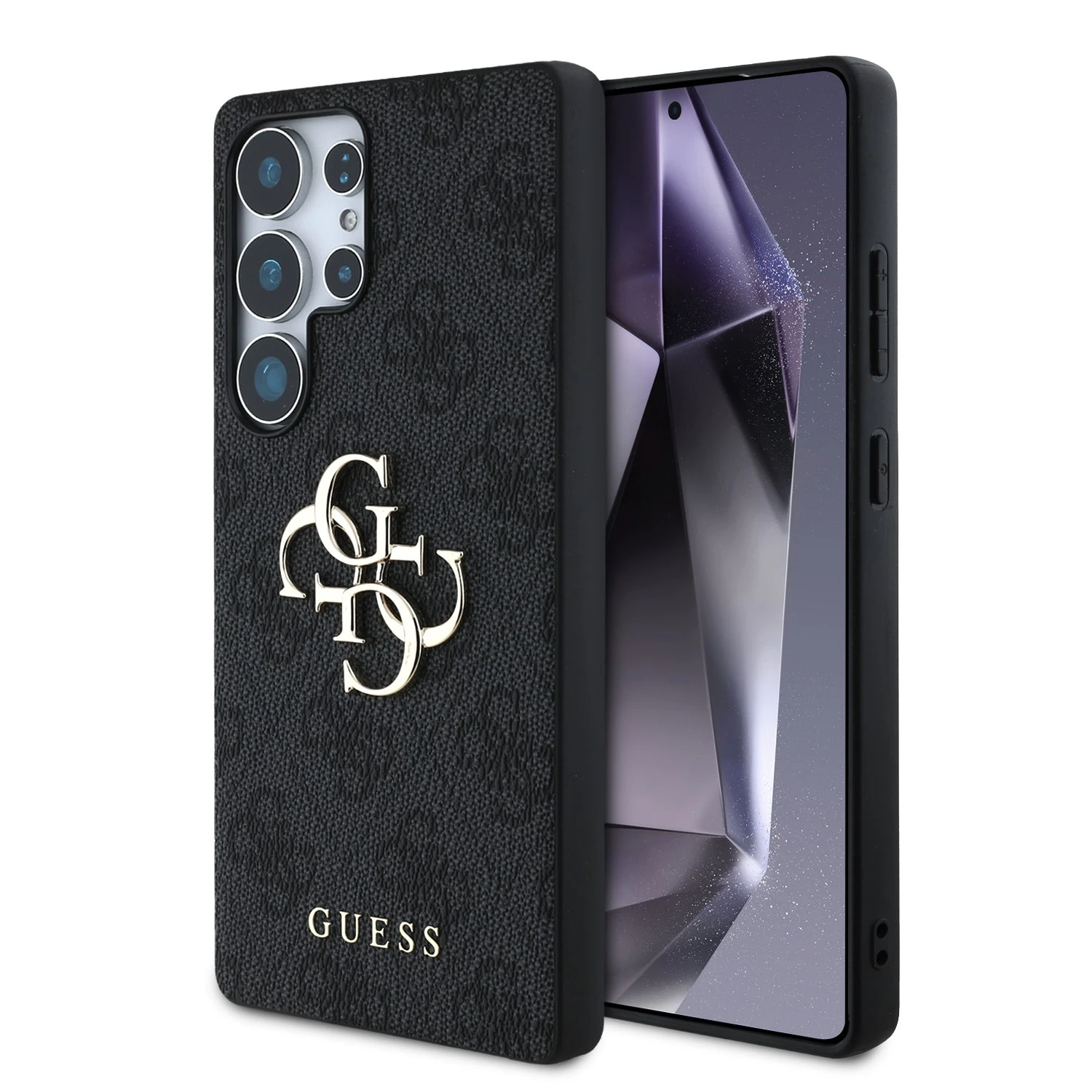 Guess Metal Logo Samsung Galaxy S25 Ultra hoesje - Grijs