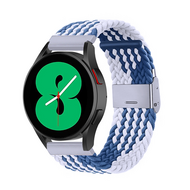 Braided nylon bandje - Blauw / wit - Samsung Galaxy watch 7 / Galaxy Watch FE - 40mm & 44mm