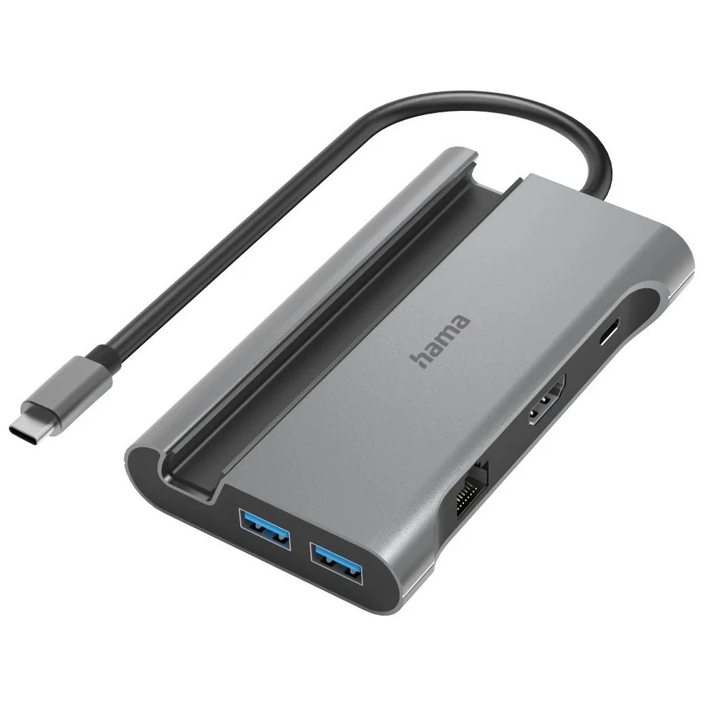 Hama USB-C Hub Connect2Mobile Multiport 7 Ports USB Hub Grijs