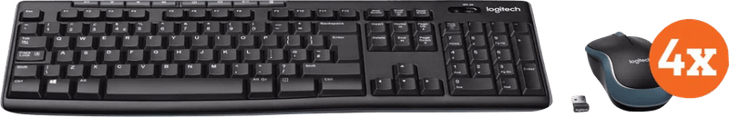 Logitech MK270 Draadloos Toetsenbord en Muis QWERTY 4-Pack