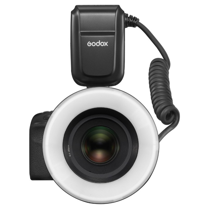 Godox MF-R76 macro ringflitser met afzonderlijke flitsbuisregeling en 8 adapterringen